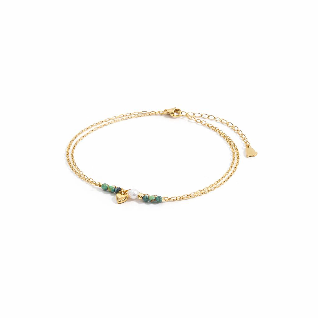 Chevillière double rang avec pierres