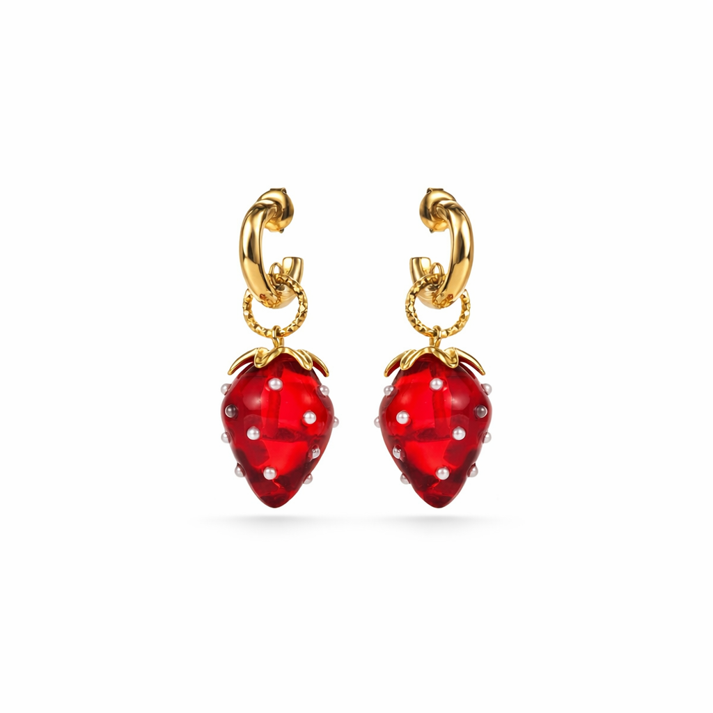 Boucle d'oreilles grande fraise