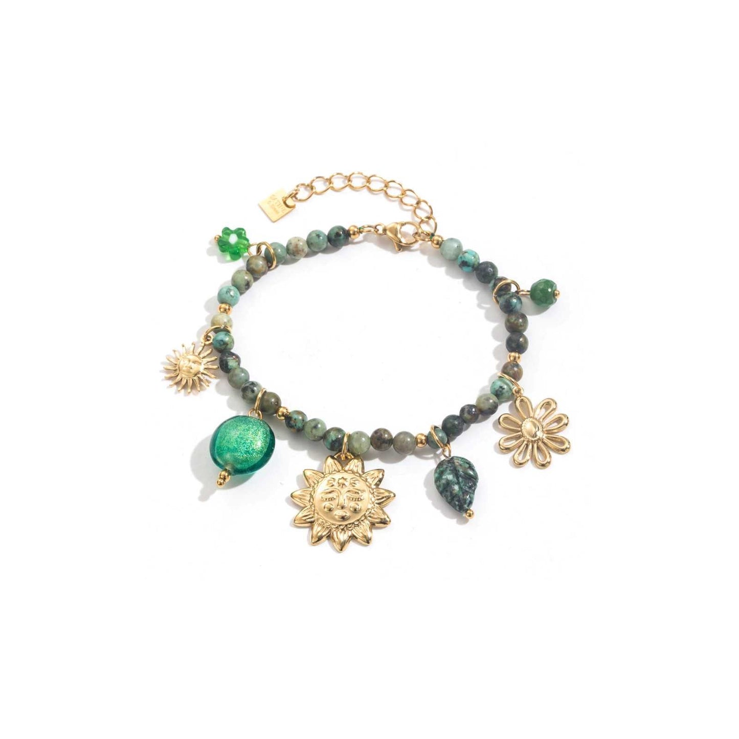 Bracelet pierre Turquoise africaine avec charms
