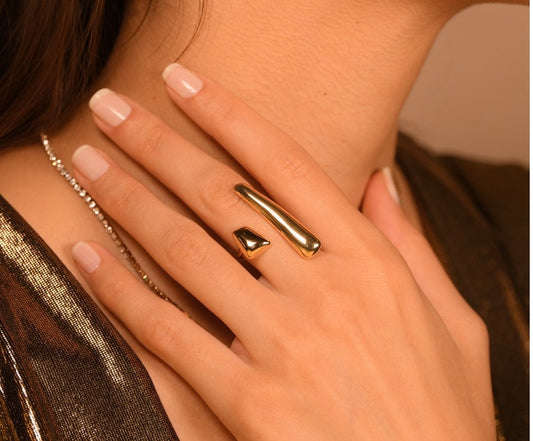 Bague Double Bâtonnet Asymétrique