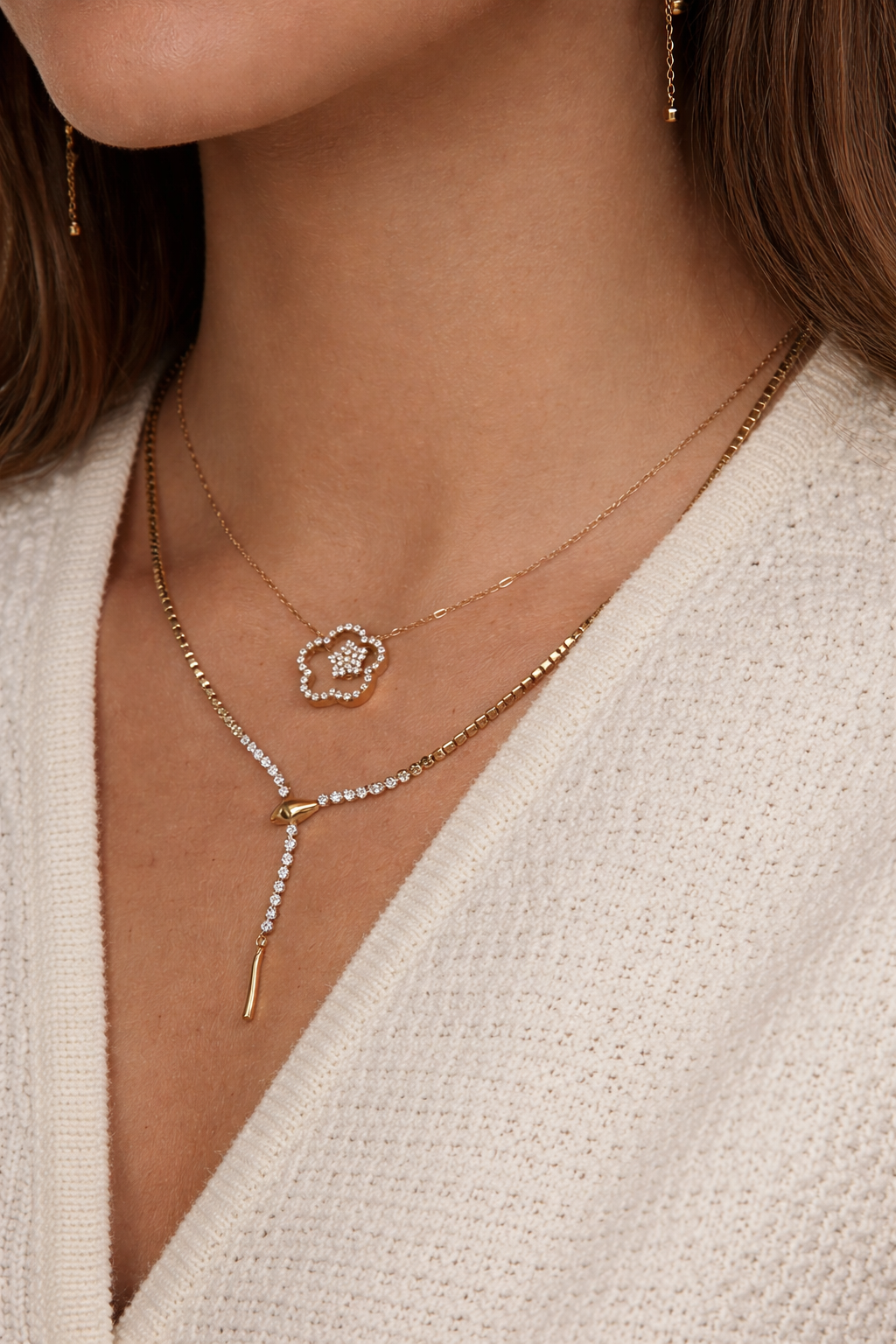 Collier pendentif fleur