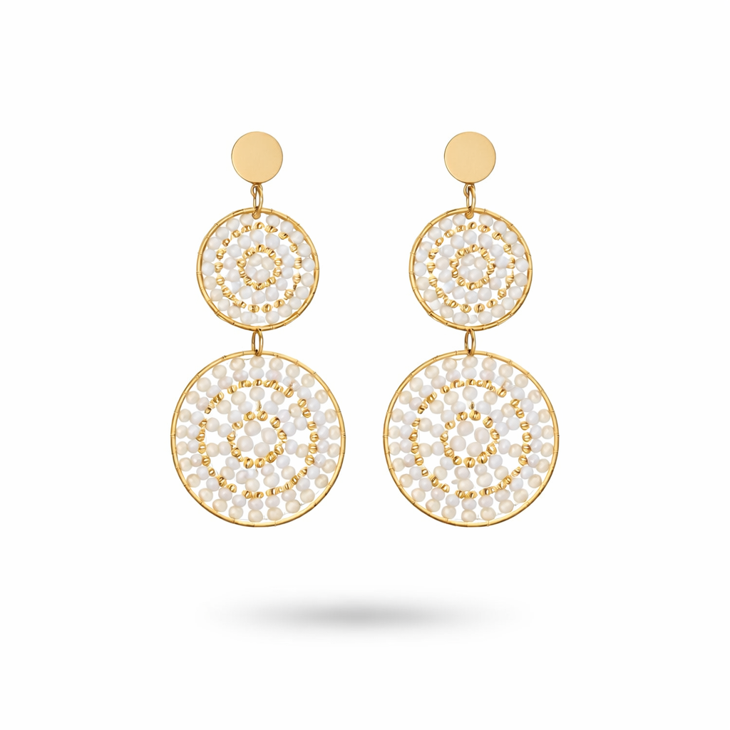 Boucles d'oreilles perles spirales