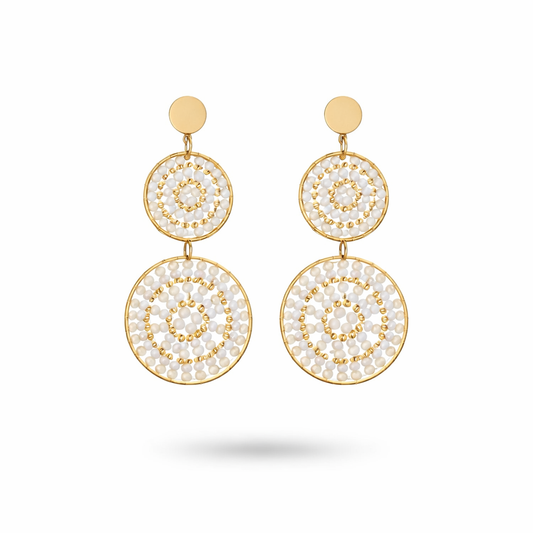 Boucles d'oreilles perles spirales