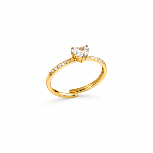 Bague Solitaire Cœur Strass