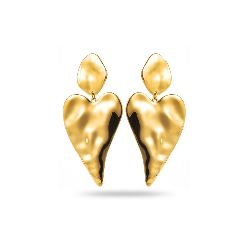 Boucles d'Oreilles Grand Coeur en Relief