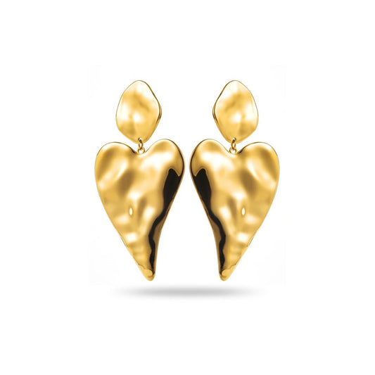 Boucles d'Oreilles Grand Coeur en Relief