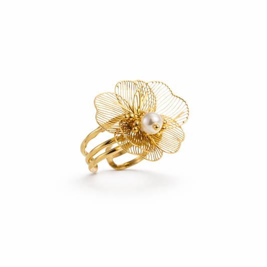 Bague fleur breloque