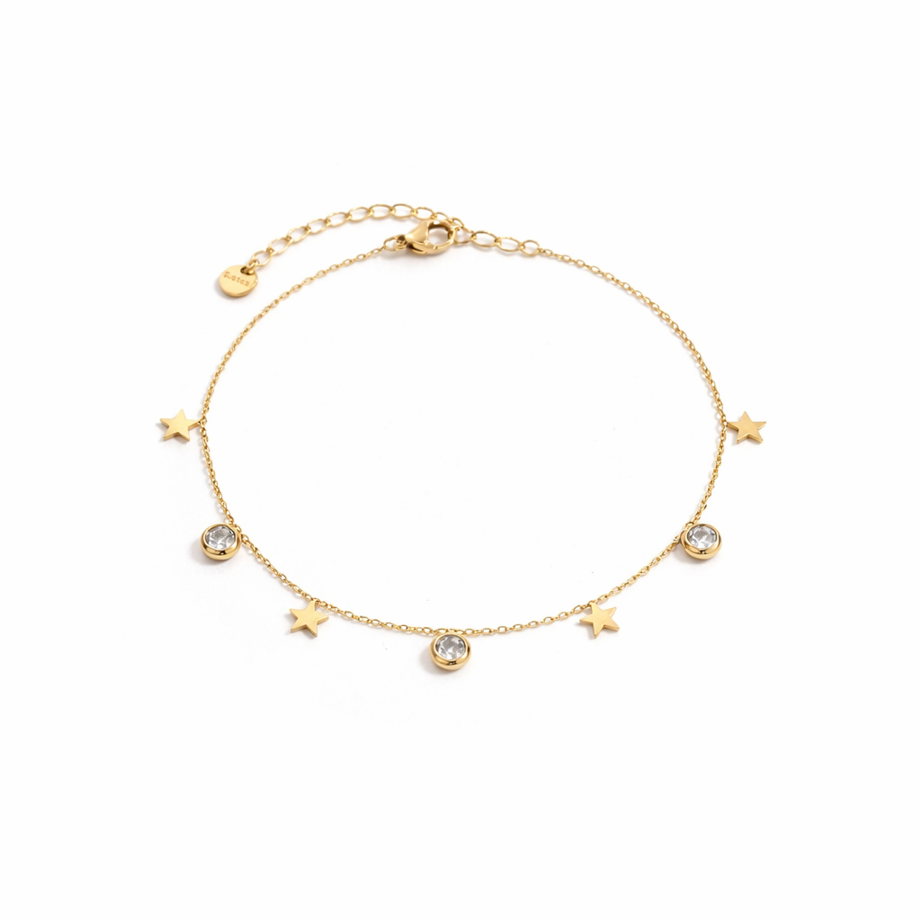 Chevillière fine strass- étoile