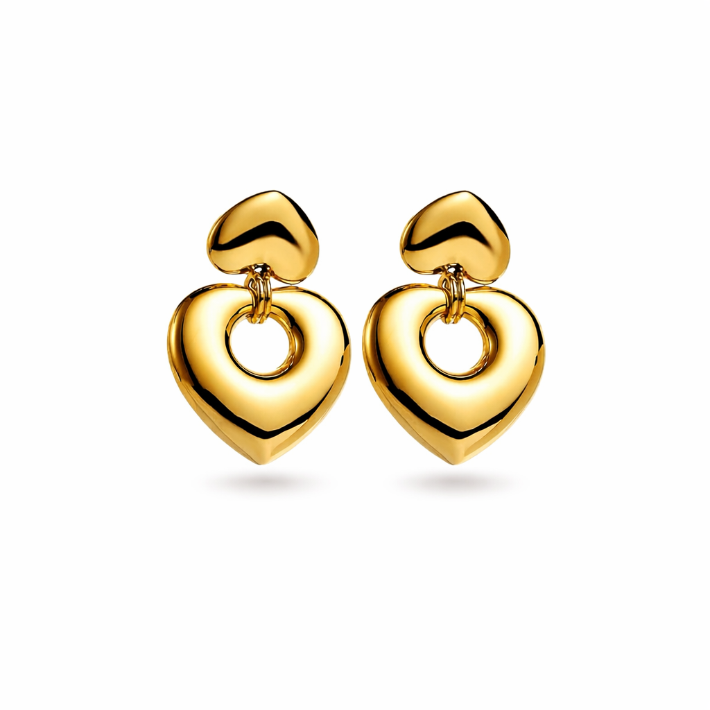Boucles d'oreilles Coeur Double