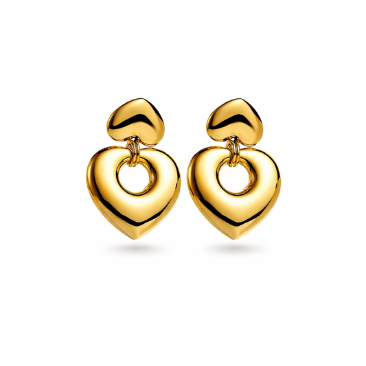 Boucles d'oreilles Coeur Double