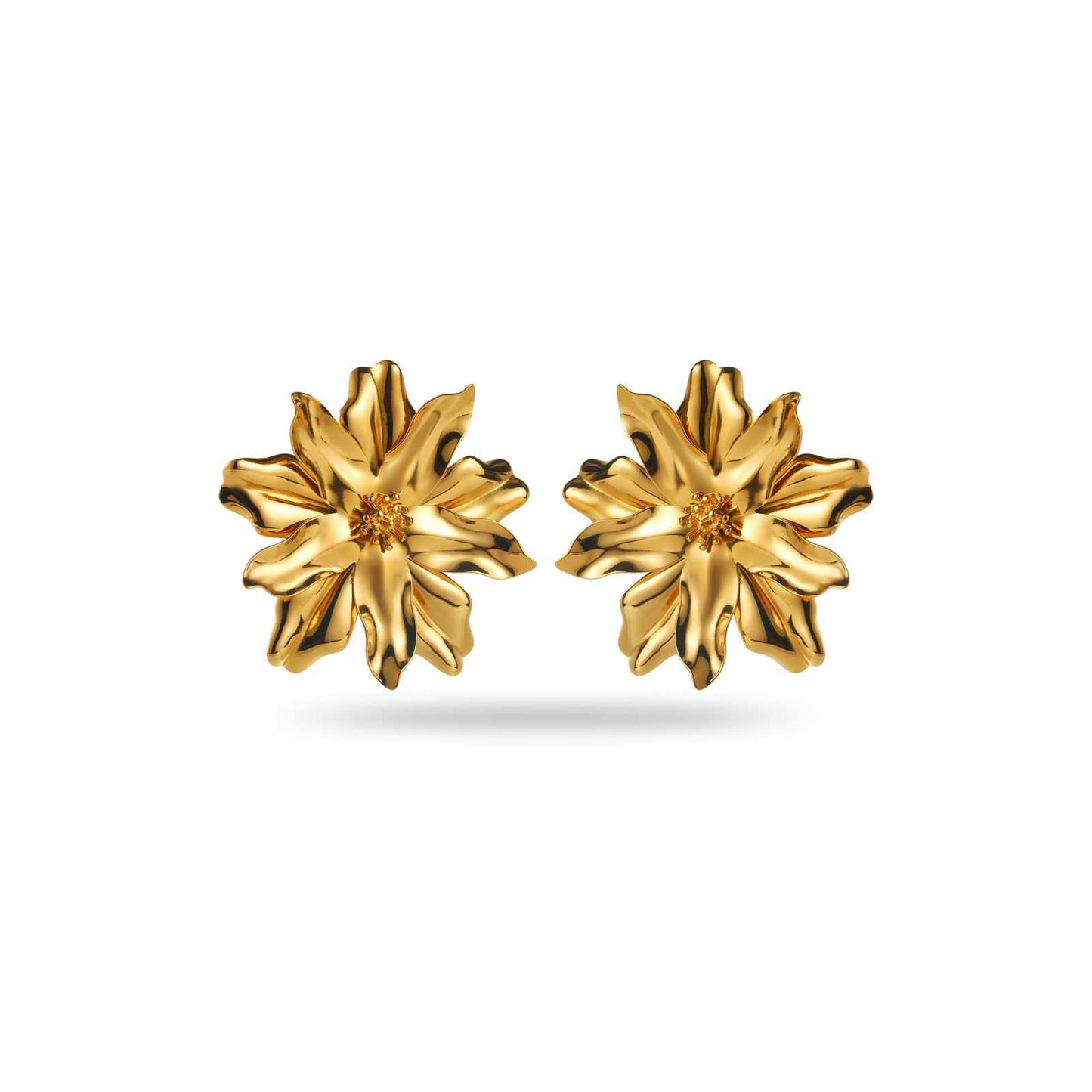 Boucles d'oreilles fleur dorée