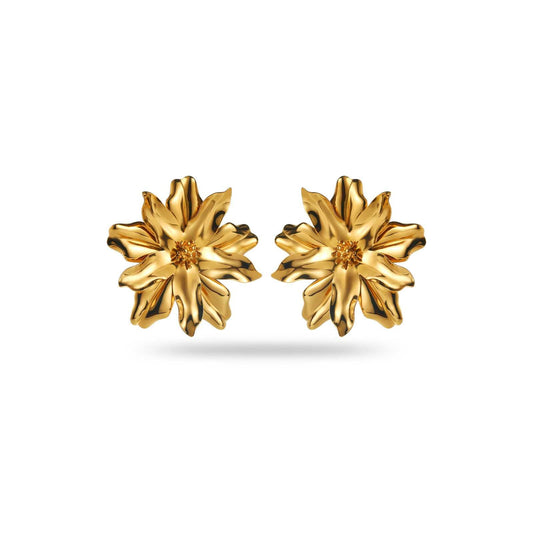 Boucles d'oreilles fleur dorée
