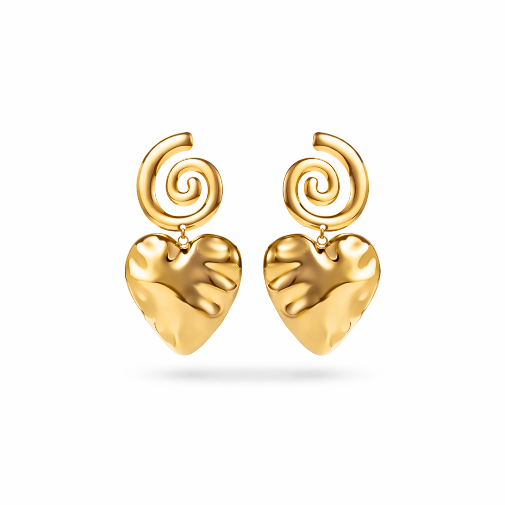 Boucles d'oreilles spirale cœur