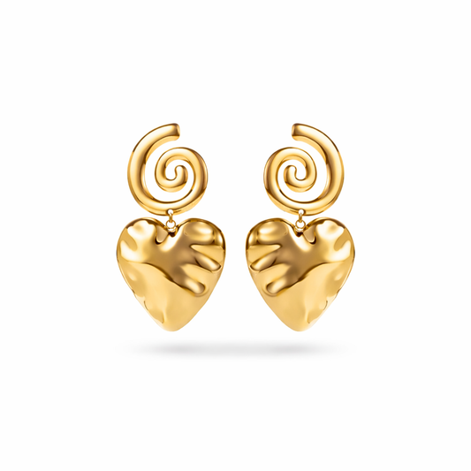 Boucles d'oreilles spirale cœur