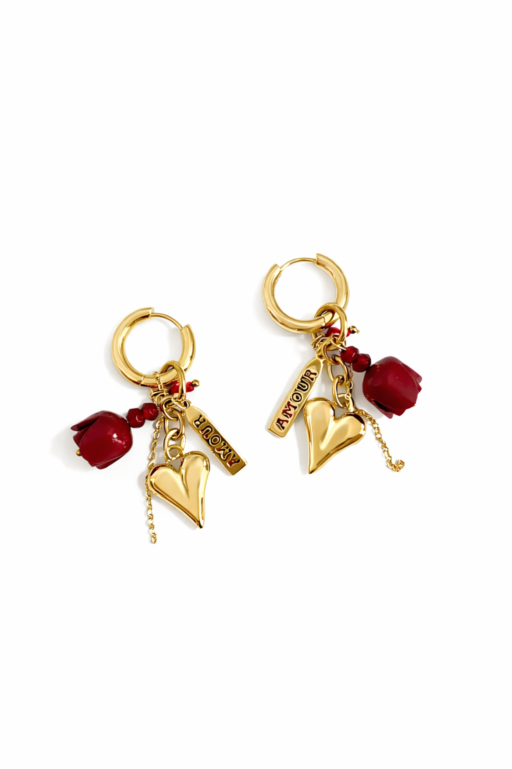 Boucles d'oreilles Amour-Roses