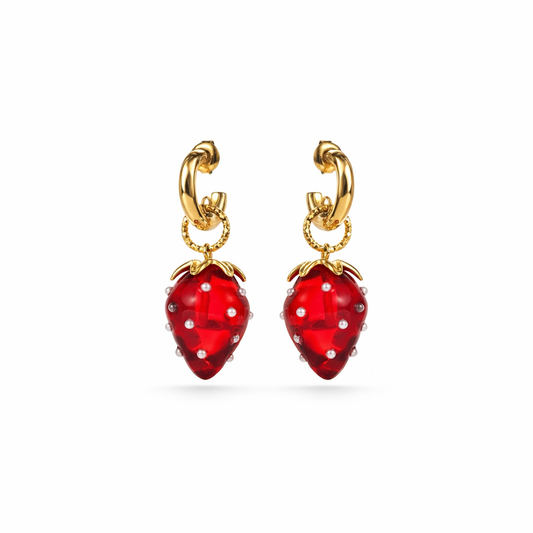 Boucle d'oreilles grande fraise