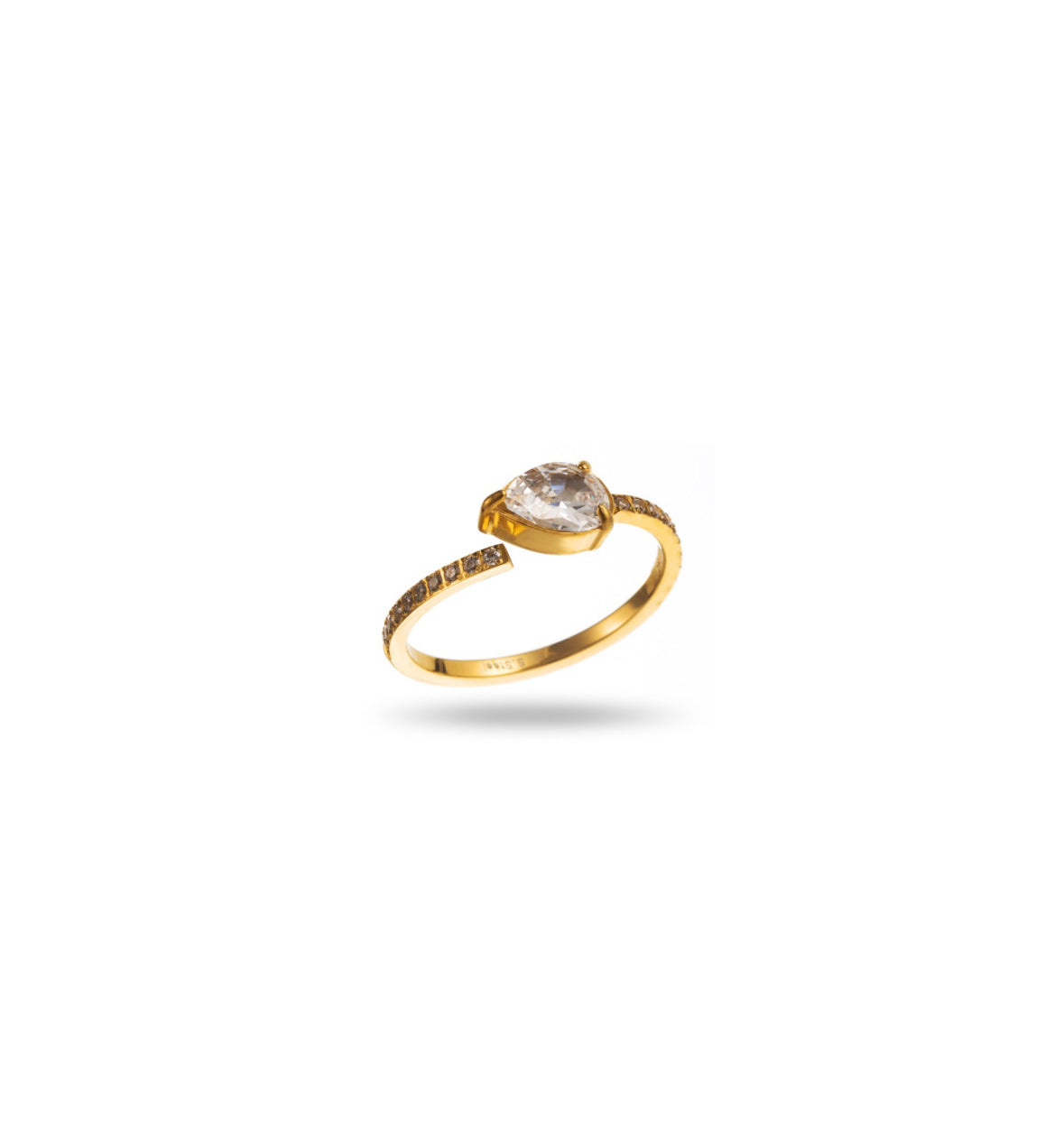 Bague ouverte Goutte de Strass