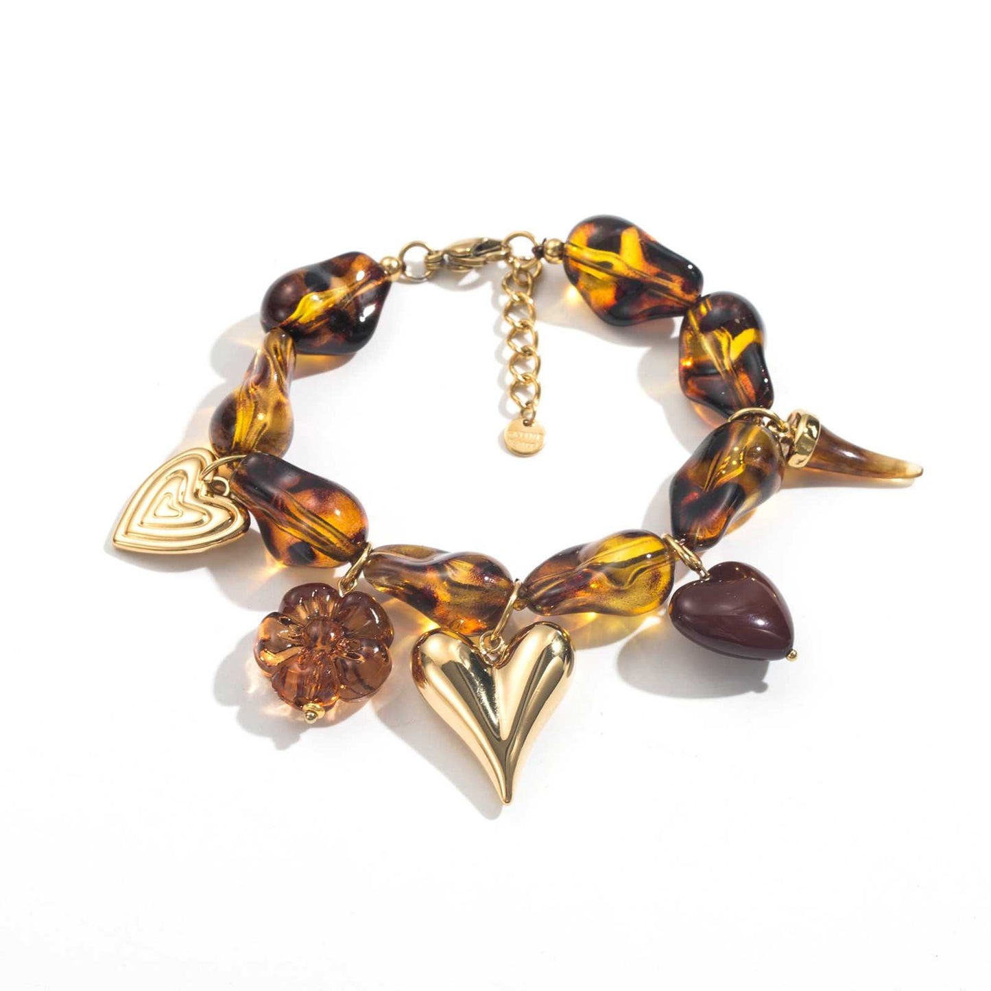 Bracelet résine à charms cœur