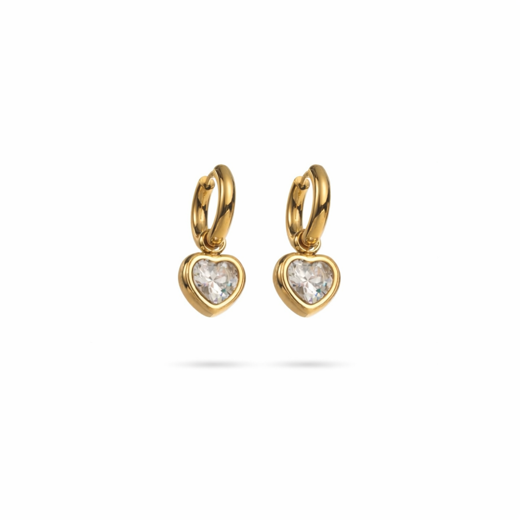 Boucles d'oreilles cœur dorées