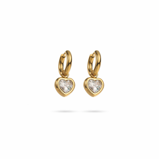 Boucles d'oreilles cœur dorées