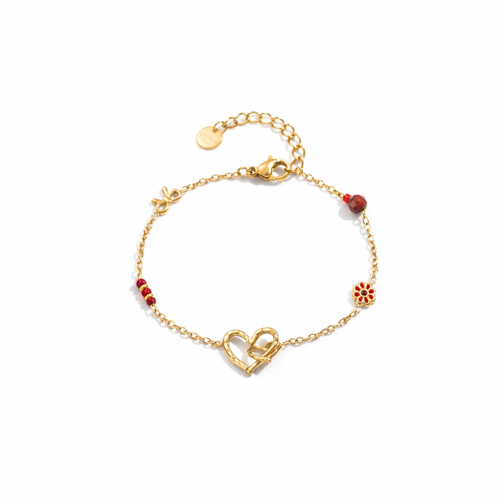 Bracelet Cœur et Fleur